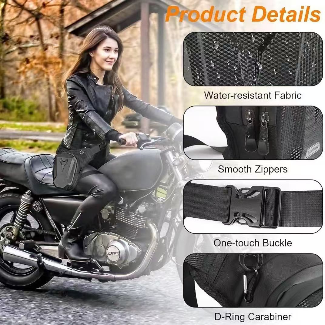 Outdoor Sport Bag - Motorrad-Oberschenkeltasche, wasserabweisende Hartschalen-Hüfttasche für Fahrer, Multisport-Hüfttasche