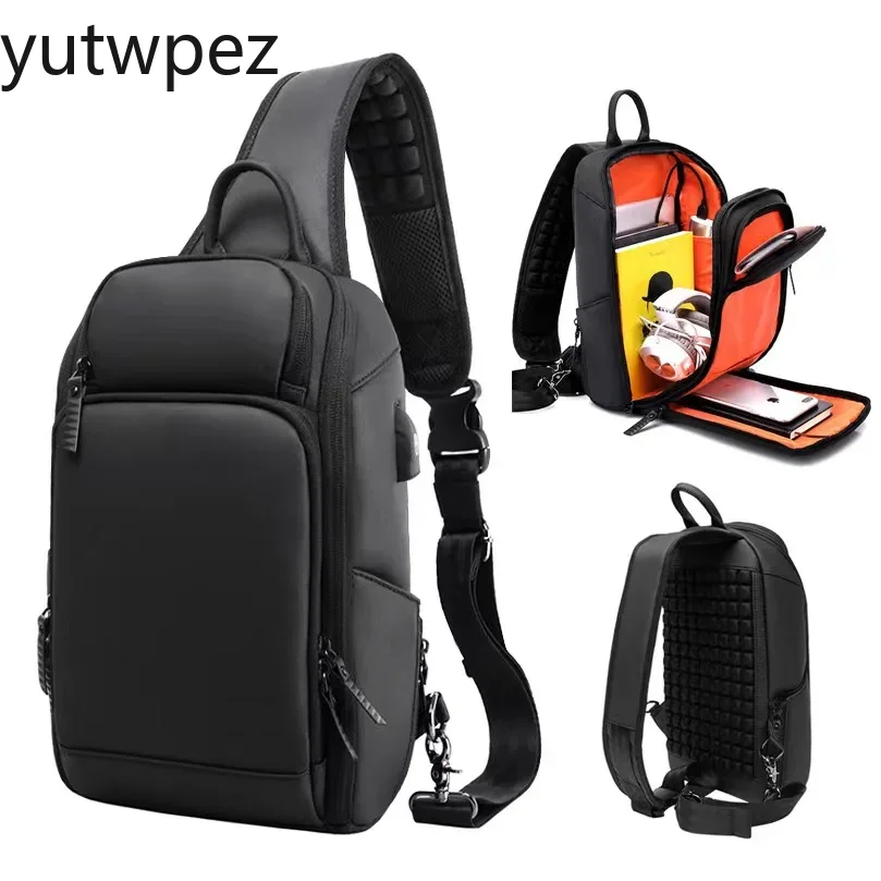Outdoor Sport Bag - Outdoor-Wander-Sport-Brusttasche, Crossbody-Rucksack mit USB-Ladefunktion, wasserdichter Kurzreise-Rucksack