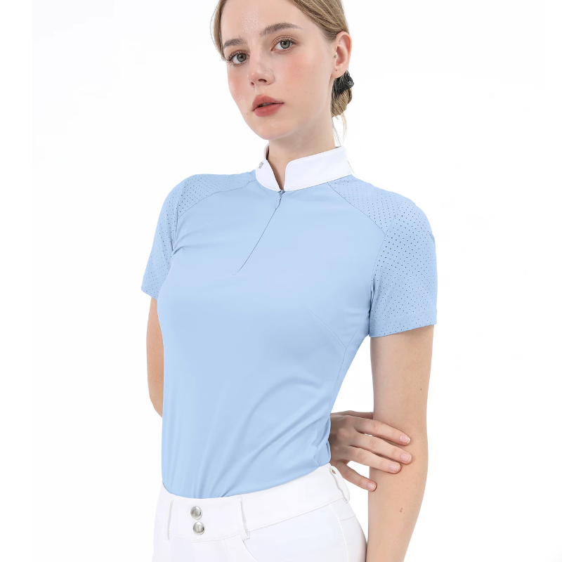 Polo Shirt Equestrian - Damen-Poloshirts, professionelle Kurzarm-Oberteile für Reitwettkämpfe