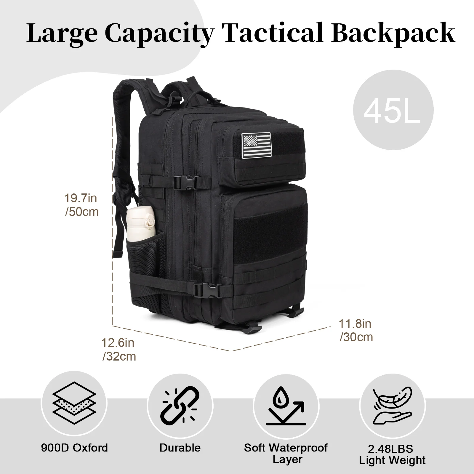 60L Militär-Taktikrucksack für – Outdoor Sport Bag Bewertung und Preis